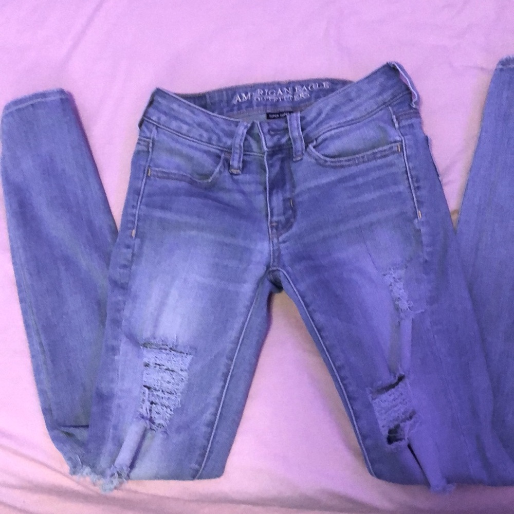 light wash ripped jeans